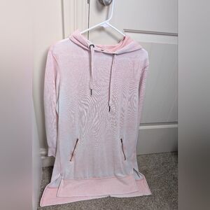 Oversized Pink Hooded Sweatshirt with Pockets